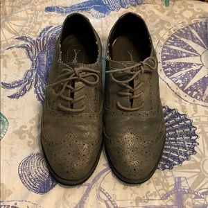 Y Not Shimmer Grey Loafers